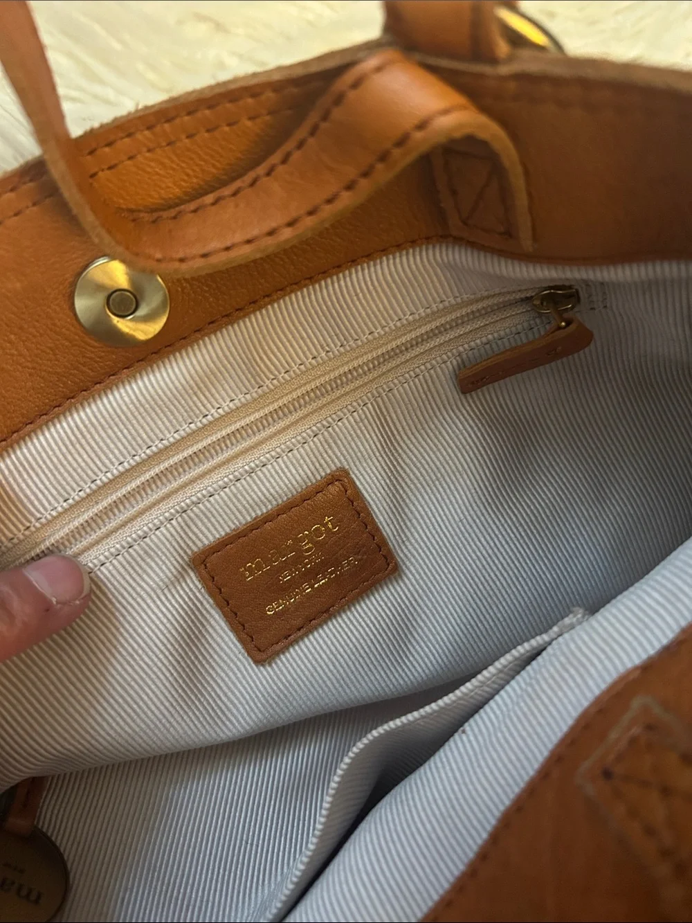 Margot New York leather Tote Bag in Cognac Brown